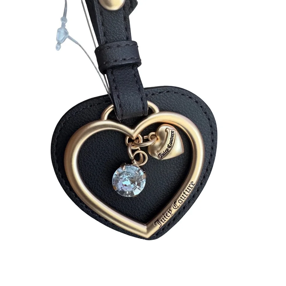 Juicy Couture Need More Juicy Cream Chocolate Hobo‎ Gothic JC Logo Heart Charm
